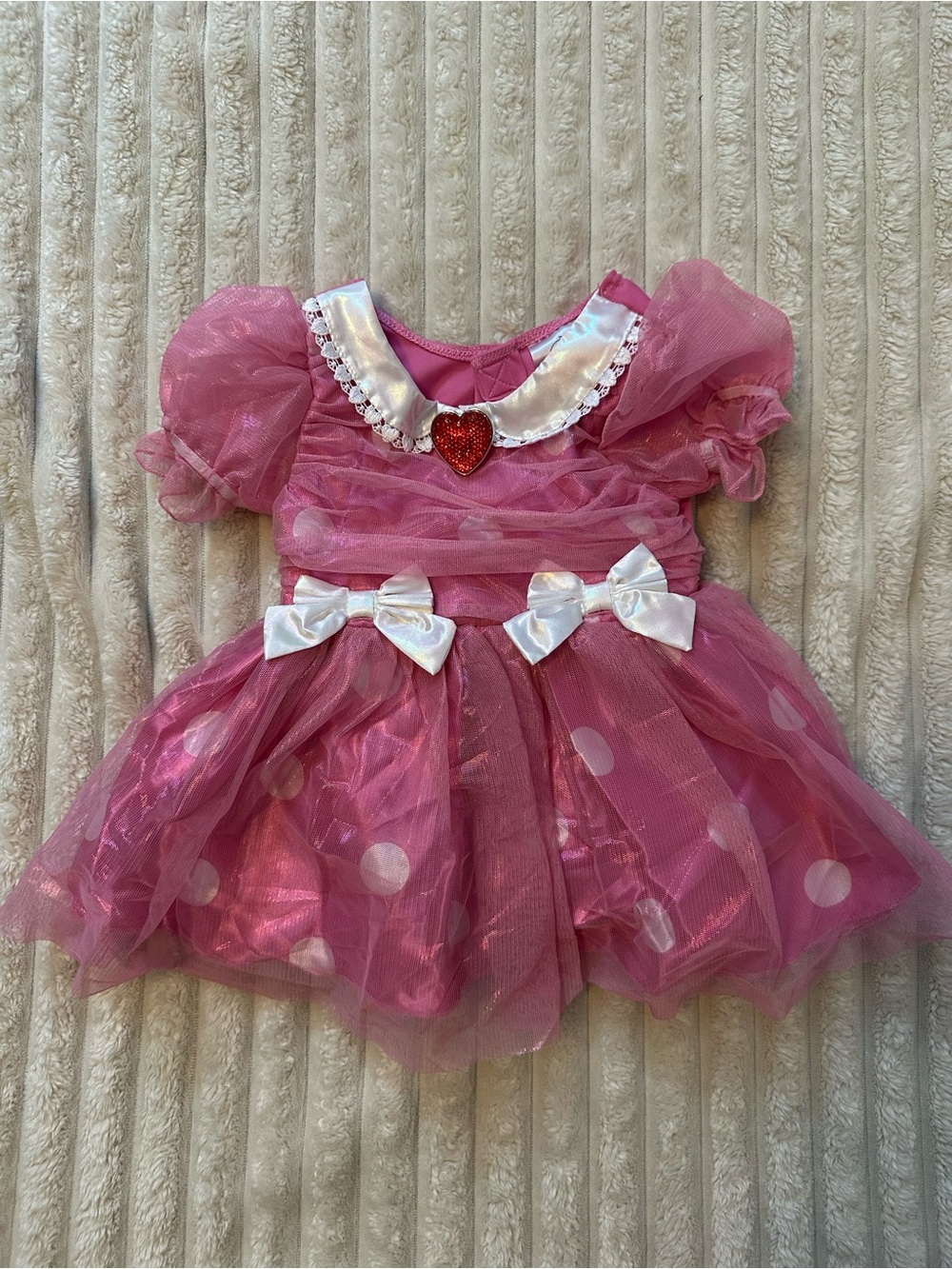 Disney Girls' Heart Bow Tulle Party Costume Dress - 6M-12M fit